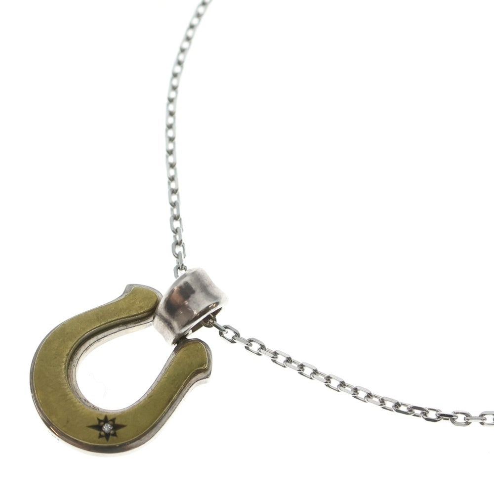 Sympathy of Soul(シンパシーオブソウル) Horseshoe Large SV BRASS Diamond ラージ ホースシュー シルバー 1ダイヤ ネックレス チェーン シルバー レディース