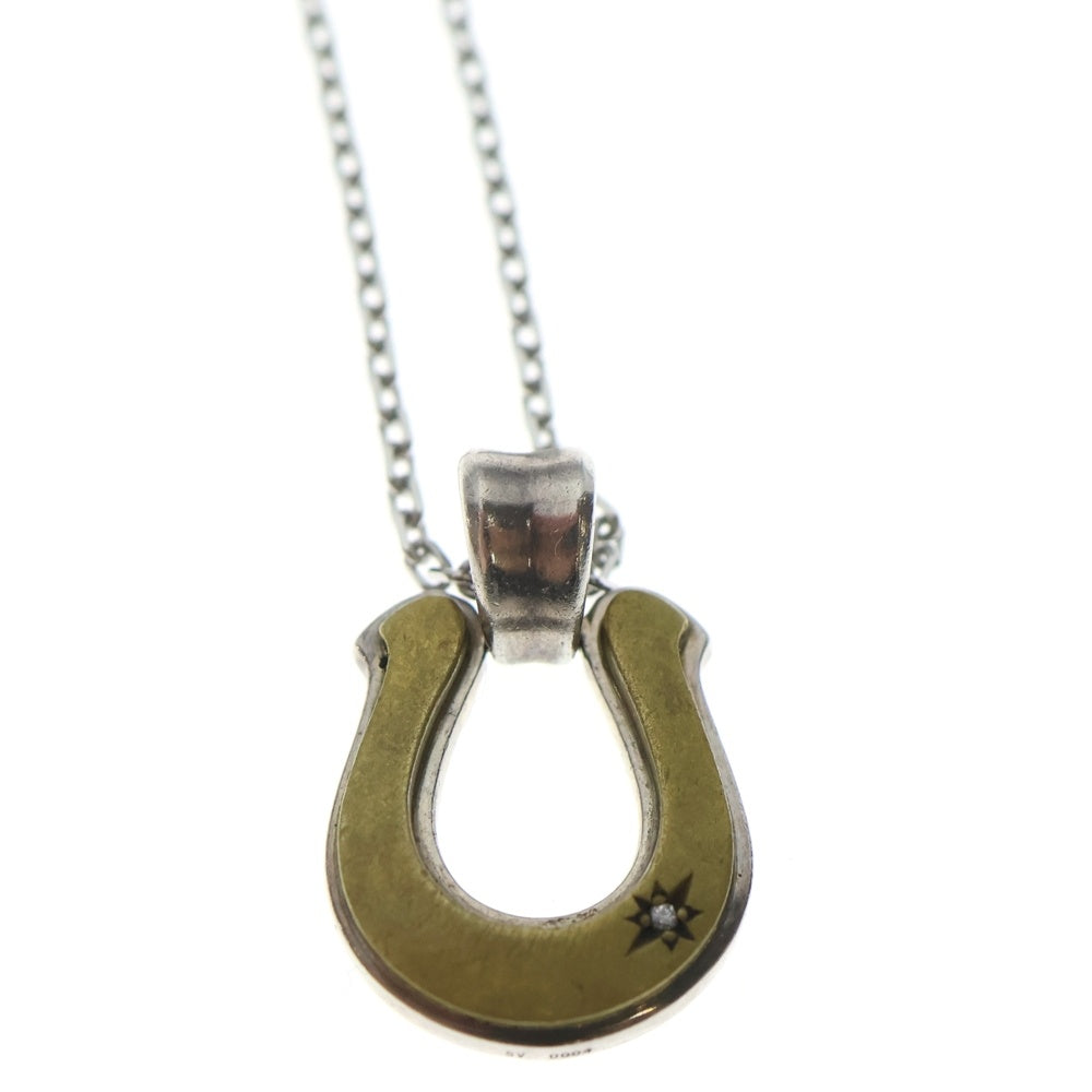 Sympathy of Soul(シンパシーオブソウル) Horseshoe Large SV BRASS Diamond ラージ ホースシュー シルバー 1ダイヤ ネックレス チェーン シルバー レディース