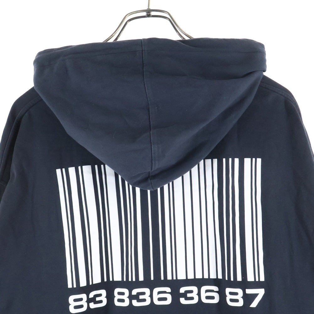 VTMNTS(ブイティーエムエヌティーエス) 22SS BACK TO THE FUTURE JERSEY HOODIE バックトゥザフューチャープリントプルオーバーパーカー VL12TR400B ブラック