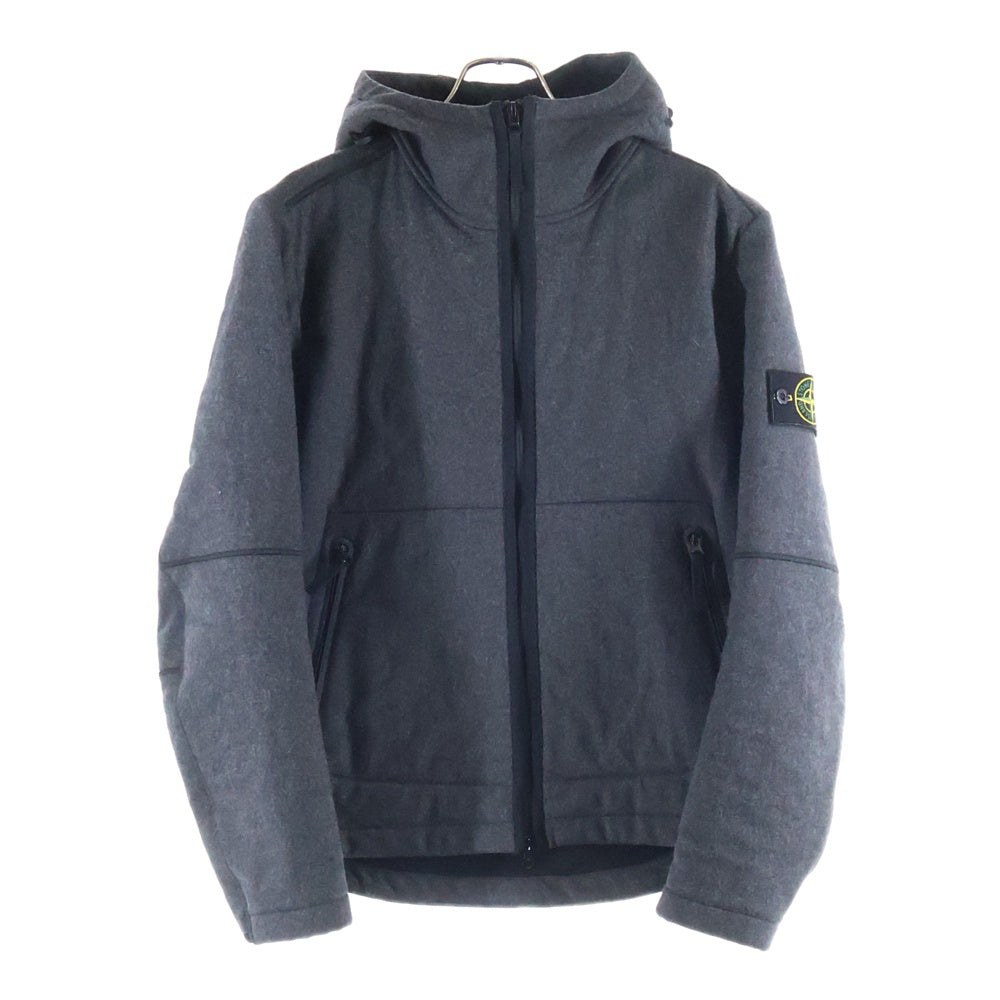 美品　ストーンアイランド　ウール ジャケット ジップアップ アウター グレーM STONE ISLAND(ストーンアイランド) Wool Blouson Jacket ウール