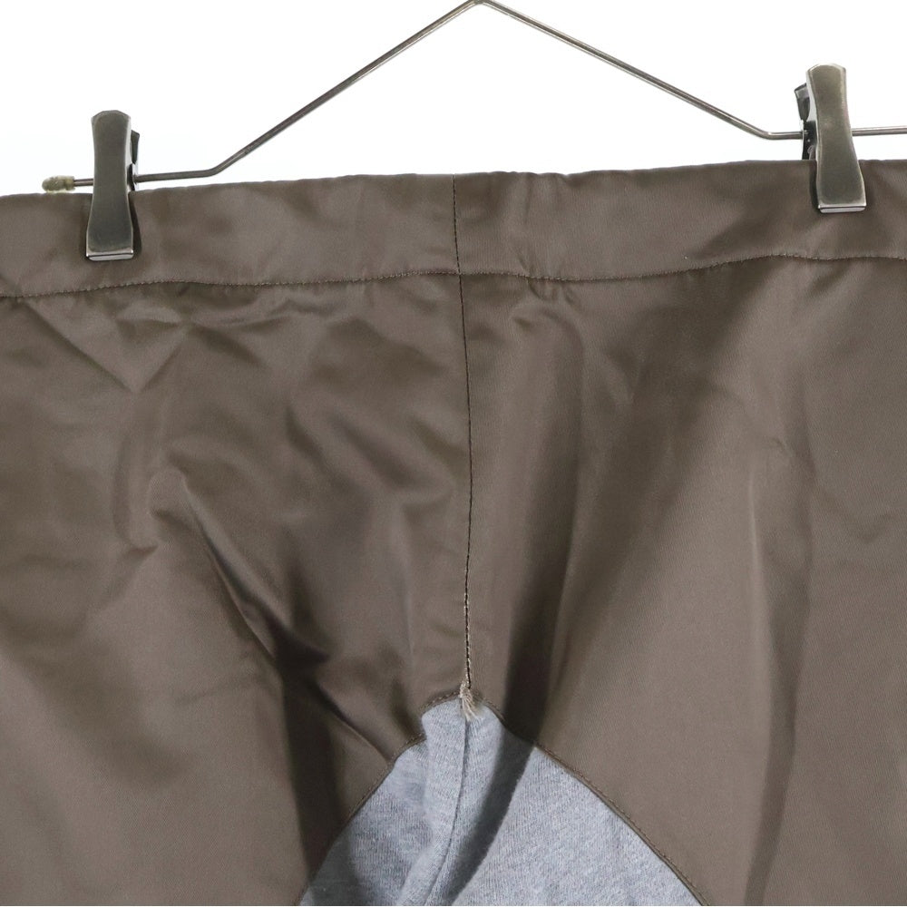 GREG LAUREN(グレッグローレン) ×Paul & Shark サイドストライプトラックパンツ 再構築 スウェットパンツ ブラウン/グレー