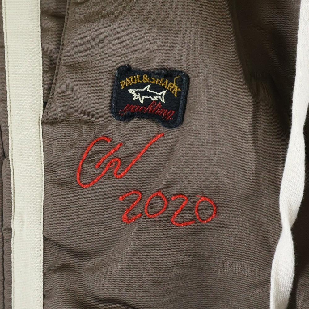 GREG LAUREN(グレッグローレン) ×Paul & Shark サイドストライプトラックパンツ 再構築 スウェットパンツ ブラウン/グレー