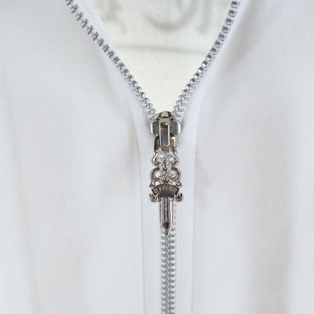CHROME HEARTS(クロムハーツ) スクロールラベル バックラベルプリント 袖ロゴ ジップアップ パーカー ホワイト