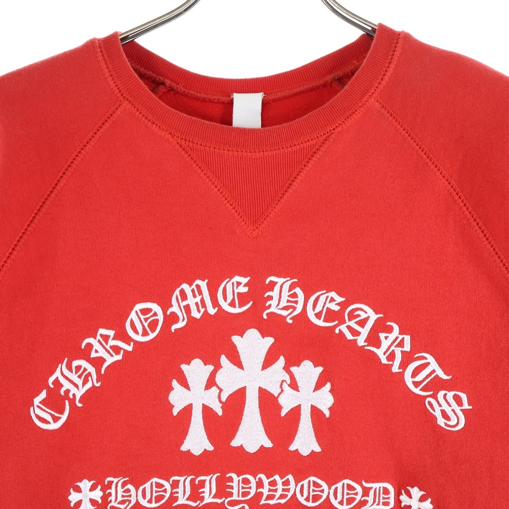 CHROME HEARTS(クロムハーツ) Y Not Sholder Cross Patch Crewneck Sweat ワイノット クロスパッチ スウェットトレーナー レッド