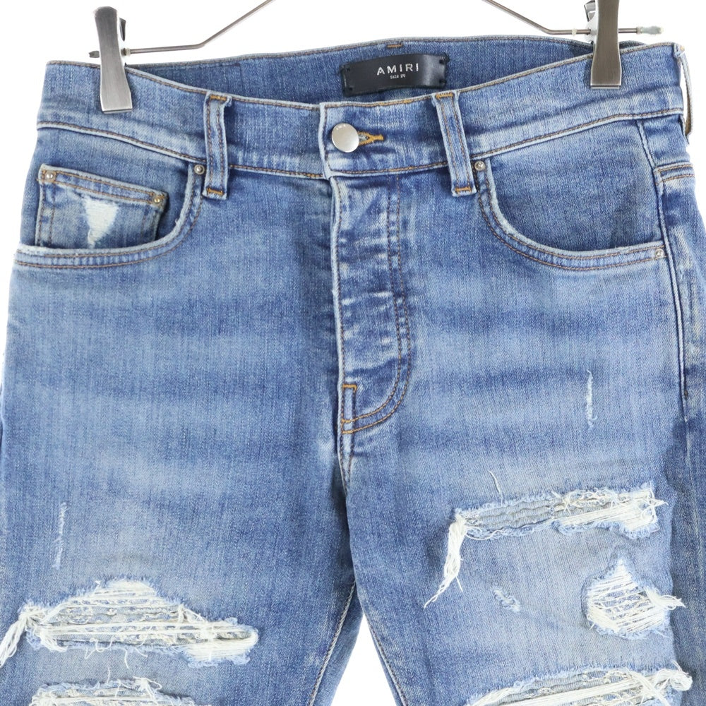 AMIRI(アミリ) MX1 JEANS バンダナ ダメージ加工 スキニー デニムパンツ インディゴ
