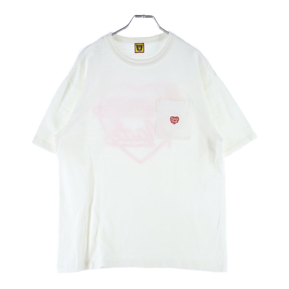 HUMAN MADE(ヒューマンメイド) HEART POCKET T-SHIRT ハート ポケット半袖Tシャツ カットソー ホワイト/レッド