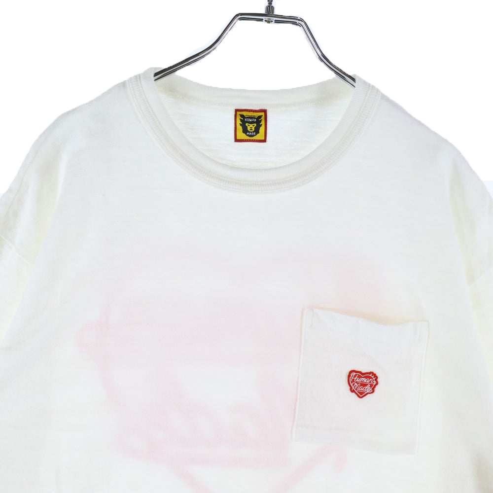 HUMAN MADE(ヒューマンメイド) HEART POCKET T-SHIRT ハート ポケット半袖Tシャツ カットソー ホワイト/レッド