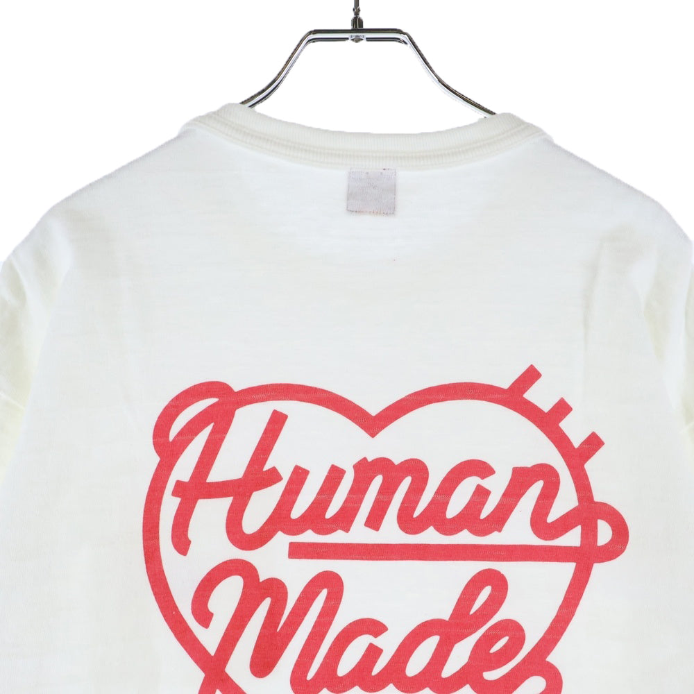 HUMAN MADE(ヒューマンメイド) HEART POCKET T-SHIRT ハート ポケット半袖Tシャツ カットソー ホワイト/レッド