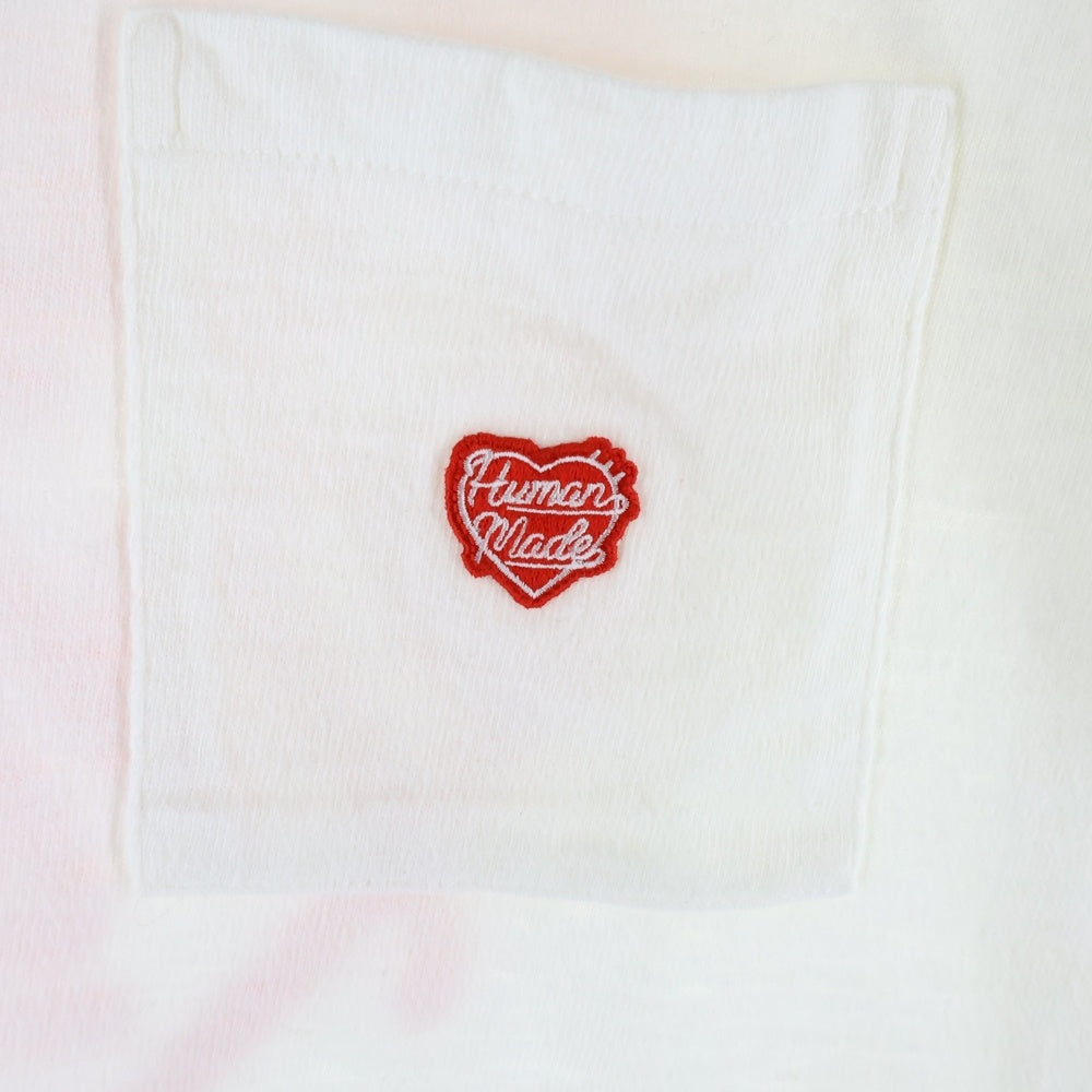 HUMAN MADE(ヒューマンメイド) HEART POCKET T-SHIRT ハート ポケット半袖Tシャツ カットソー ホワイト/レッド