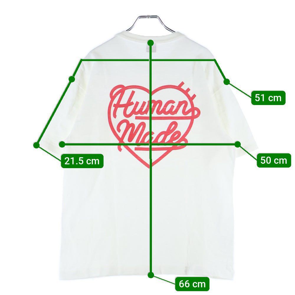 HUMAN MADE(ヒューマンメイド) HEART POCKET T-SHIRT ハート ポケット半袖Tシャツ カットソー ホワイト/レッド