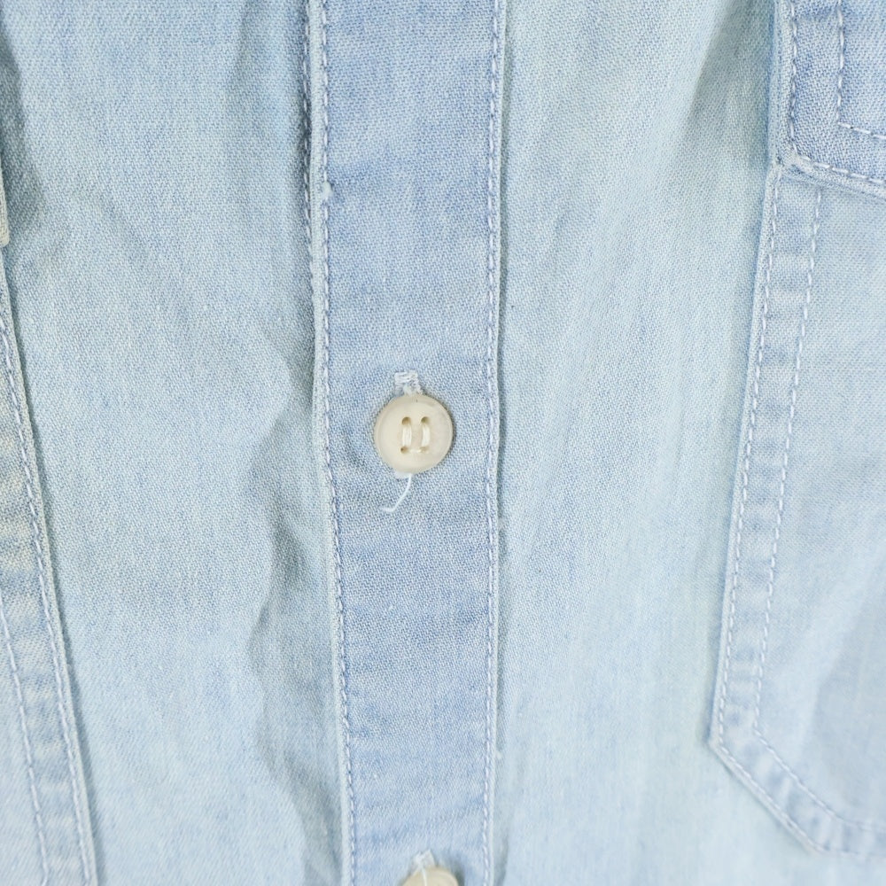 STAMPD(スタンプド) デニムシャツ ヴィンテージ コットン ダメージ加工 長袖シャツ ブルー