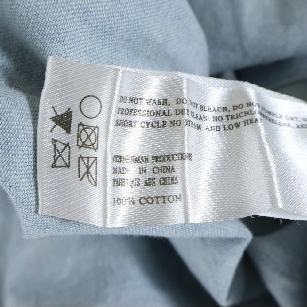 STAMPD(スタンプド) デニムシャツ ヴィンテージ コットン ダメージ加工 長袖シャツ ブルー