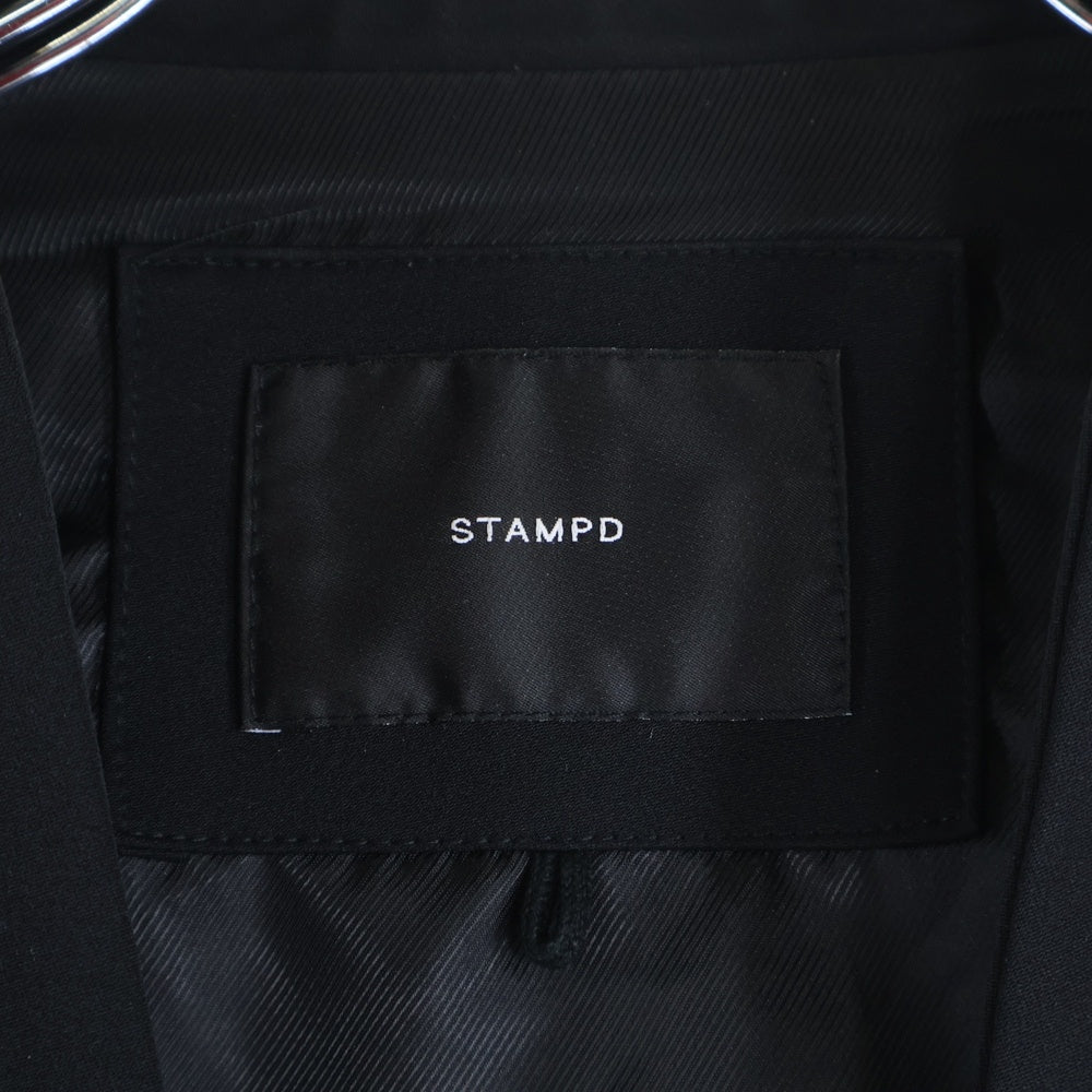STAMPD(スタンプド) ノーカラーテーラードジャケット ポリエステル ブラック