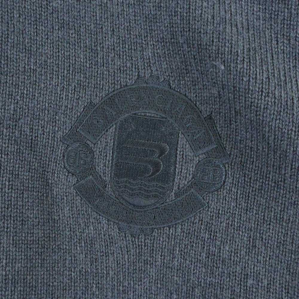 BALENCIAGA(バレンシアガ) 21AW ロゴ刺繍 スポーティー エンブレム カシミヤ ニット セーター 675276 T4121 グレー