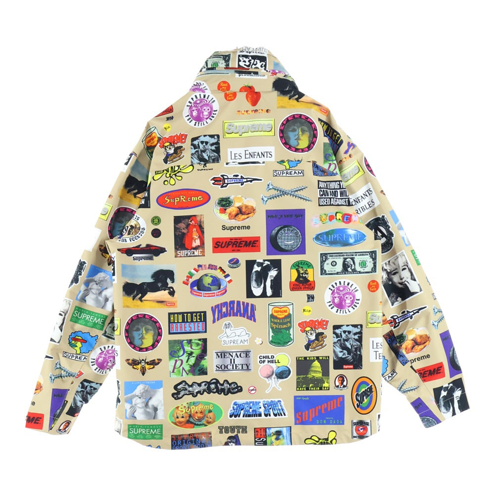 SUPREME(シュプリーム) 21SS GORE-TEX Stickers Shell Jacket ゴアテックス 総柄ジップアップ マウンテンパーカ ジャケット ベージュ