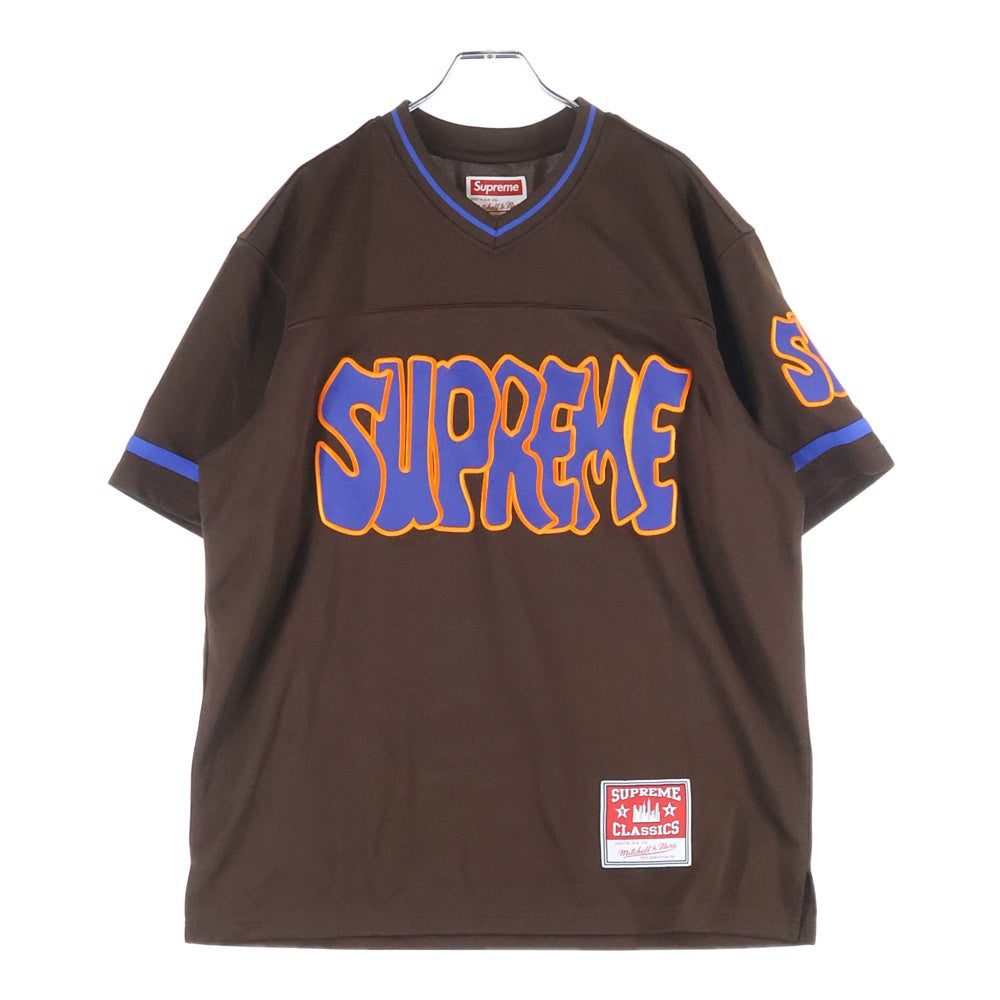 SUPREME(シュプリーム) 22AW ×Mitchell & Ness Football Jersey ミッチェルアンドネス フットボールジャージ 半袖Tシャツ カットソー ブラウン