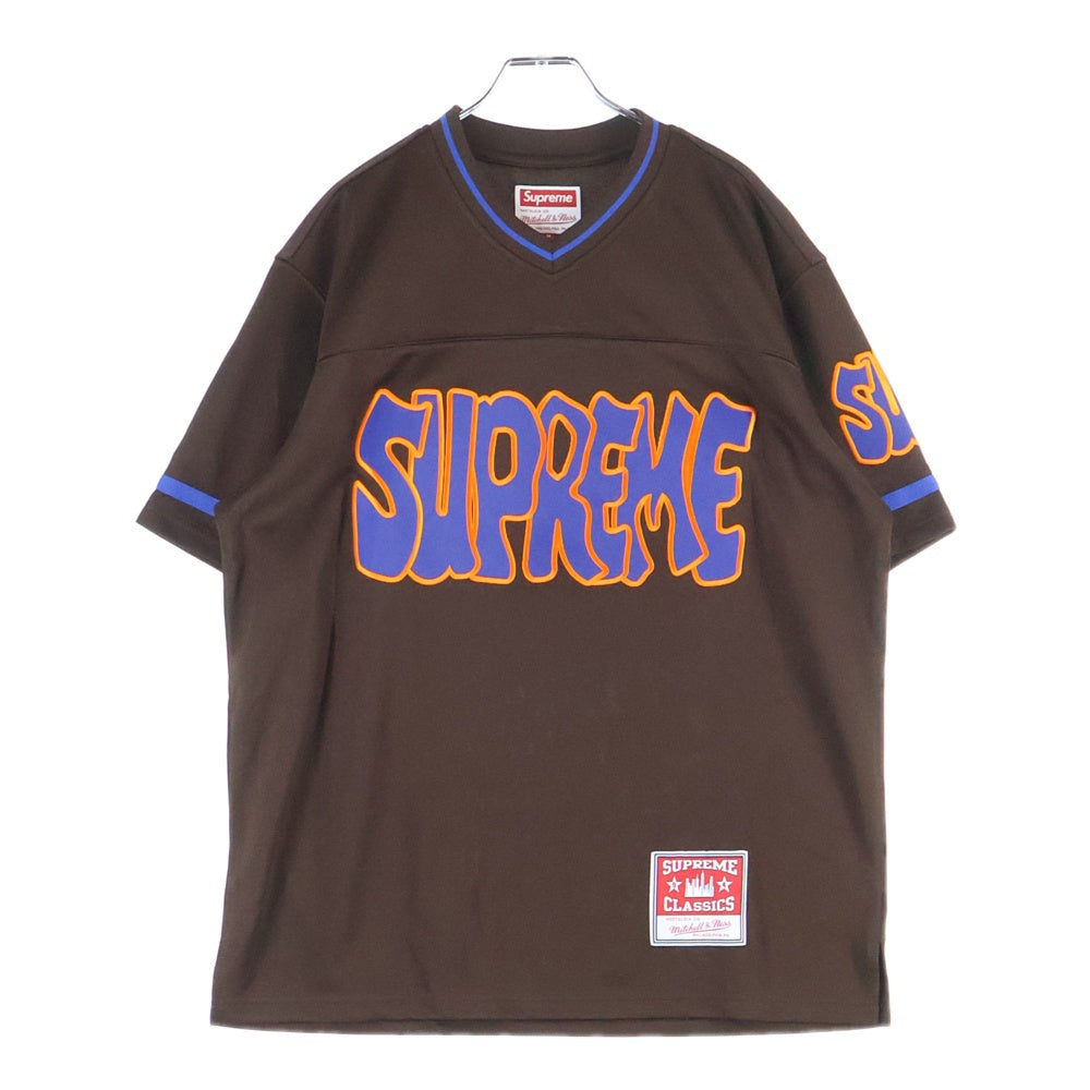SUPREME(シュプリーム) 22AW ×Mitchell & Ness Football Jersey ミッチェルアンドネス フットボールジャージ 半袖Tシャツ カットソー ブラウン