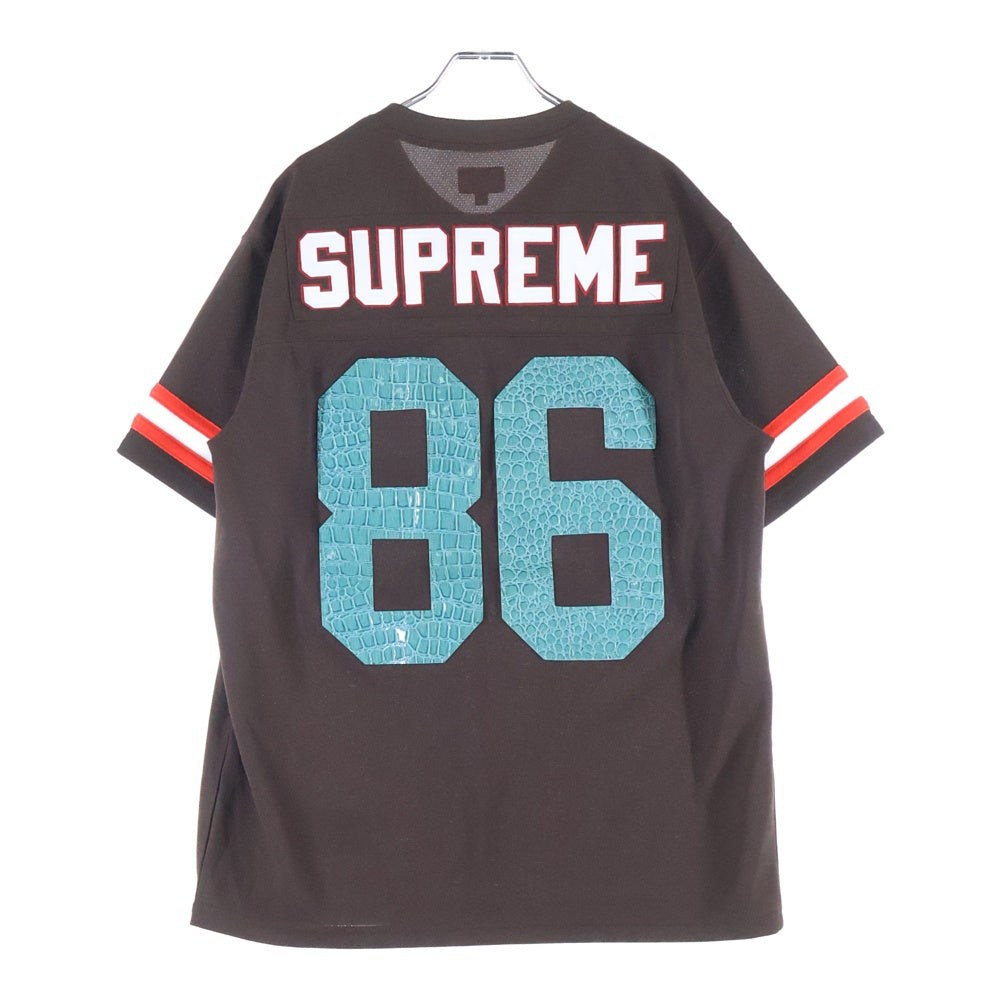 SUPREME(シュプリーム) 22SS Faux Croc Football Jersey フェイククロコ フットボールジャージ 半袖Tシャツ カットソー ブラウン