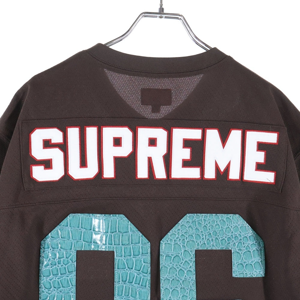 SUPREME(シュプリーム) 22SS Faux Croc Football Jersey フェイククロコ フットボールジャージ 半袖Tシャツ カットソー ブラウン