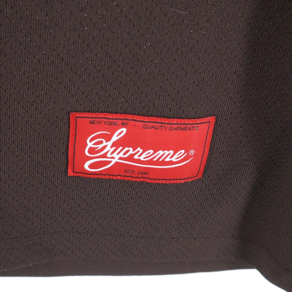 SUPREME(シュプリーム) 22SS Faux Croc Football Jersey フェイククロコ フットボールジャージ 半袖Tシャツ カットソー ブラウン