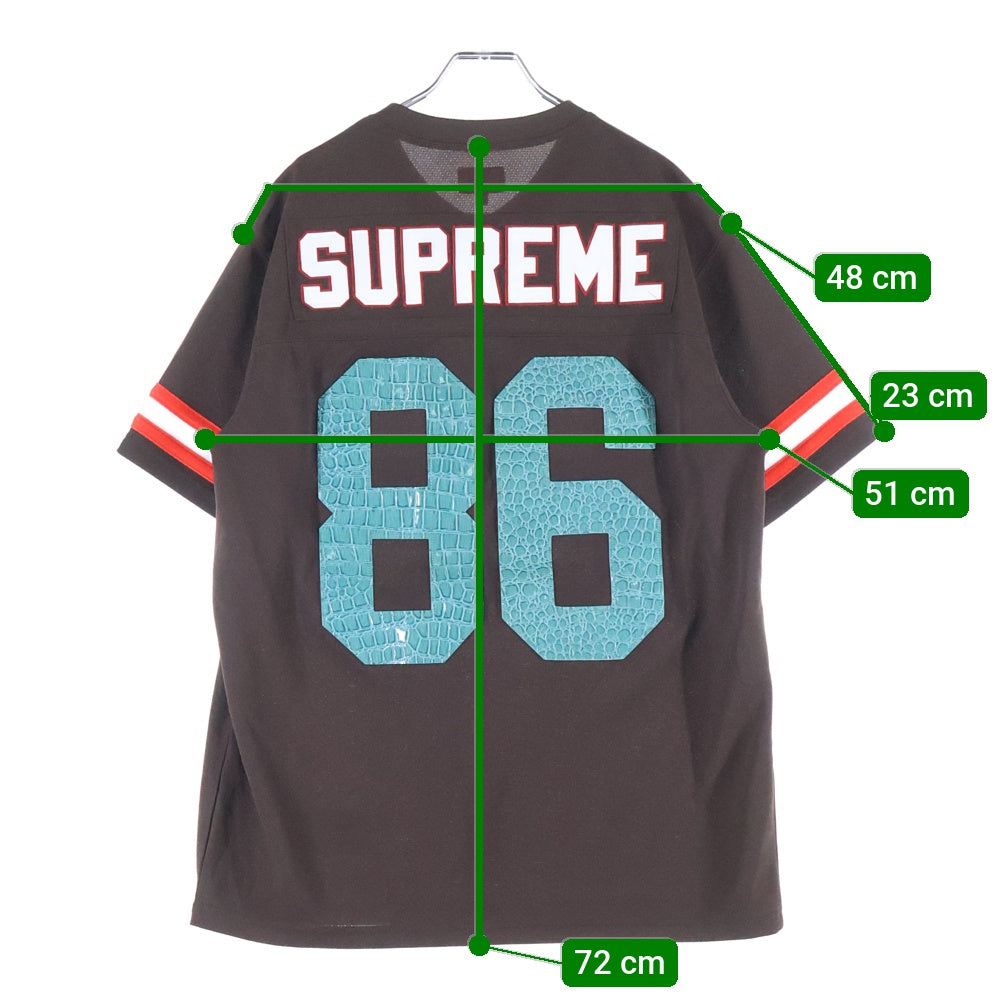 SUPREME(シュプリーム) 22SS Faux Croc Football Jersey フェイククロコ フットボールジャージ 半袖Tシャツ カットソー ブラウン