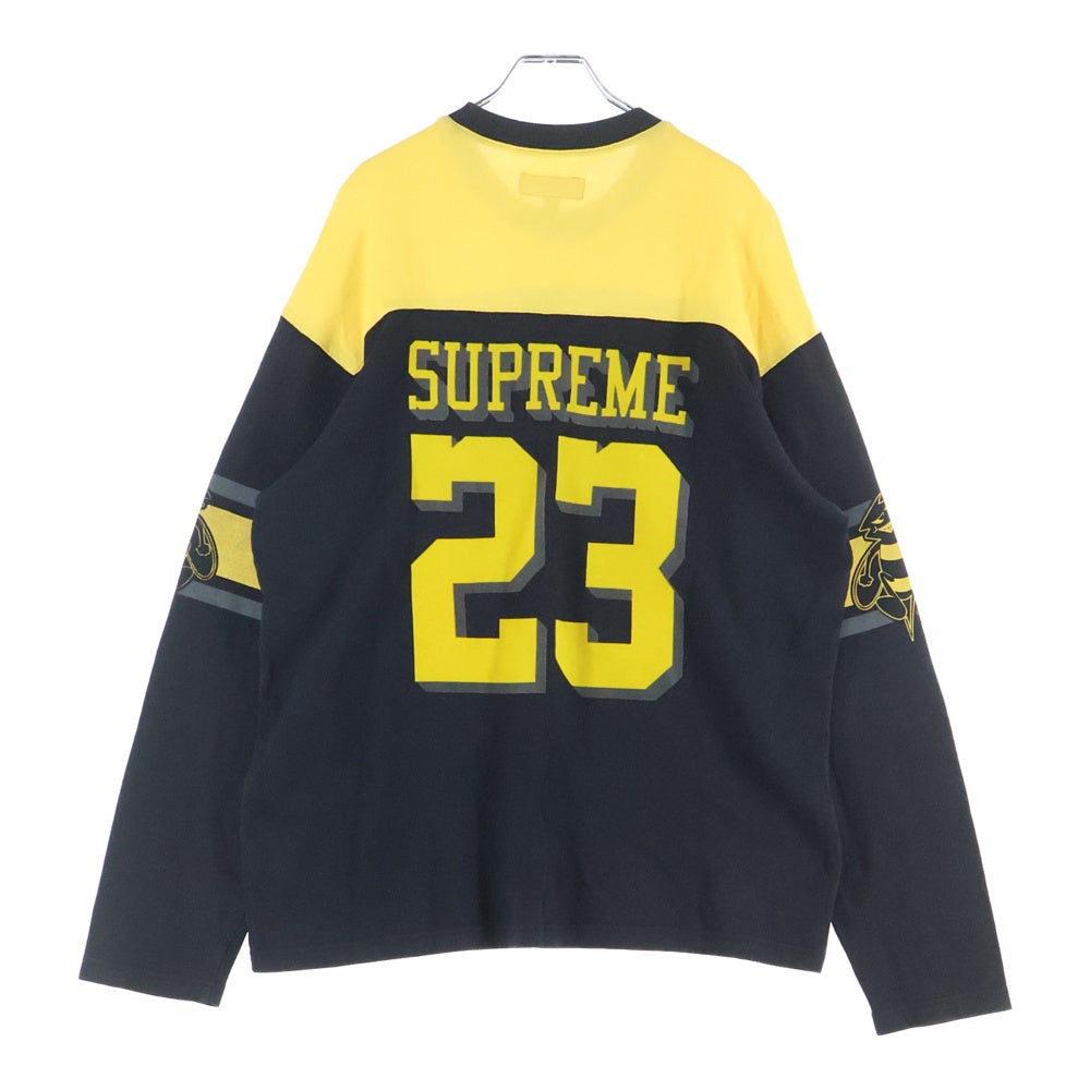 SUPREME(シュプリーム) 23AW Bumblebee L/S Football Top バンブルビーフットボール 長袖Tシャツ カットソー ブラック/イエロー