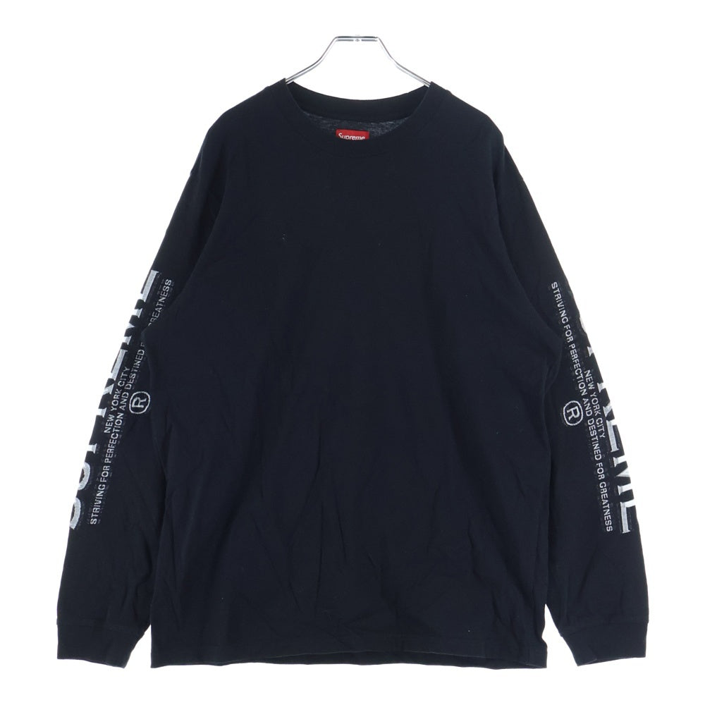 SUPREME(シュプリーム) 21AW Intarsia Sleeve L/S Top インターシャスリーブ 長袖Tシャツ カットソー ブラック