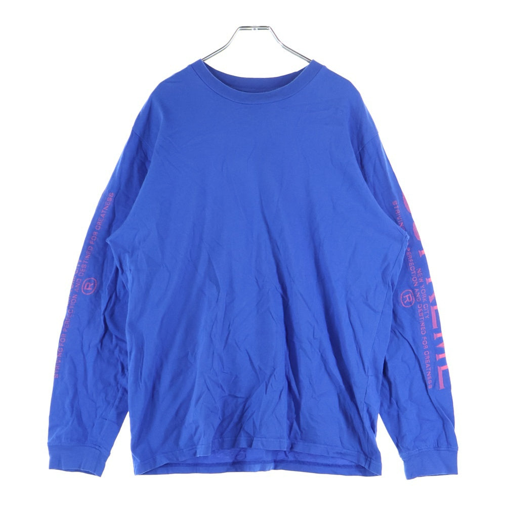 SUPREME(シュプリーム) 21AW Intarsia Sleeve L/S Top インターシャスリーブ 長袖Tシャツ カットソー ブルー