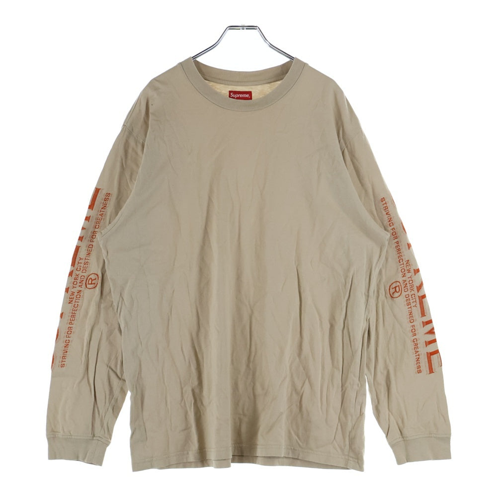 SUPREME(シュプリーム) 21AW Intarsia Sleeve L/S Top インターシャスリーブ 長袖Tシャツ カットソー ベージュ