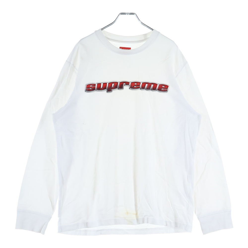 SUPREME(シュプリーム) 19AW Chrome Logo L/S Top クロームロゴ 長袖Tシャツ カットソー ホワイト