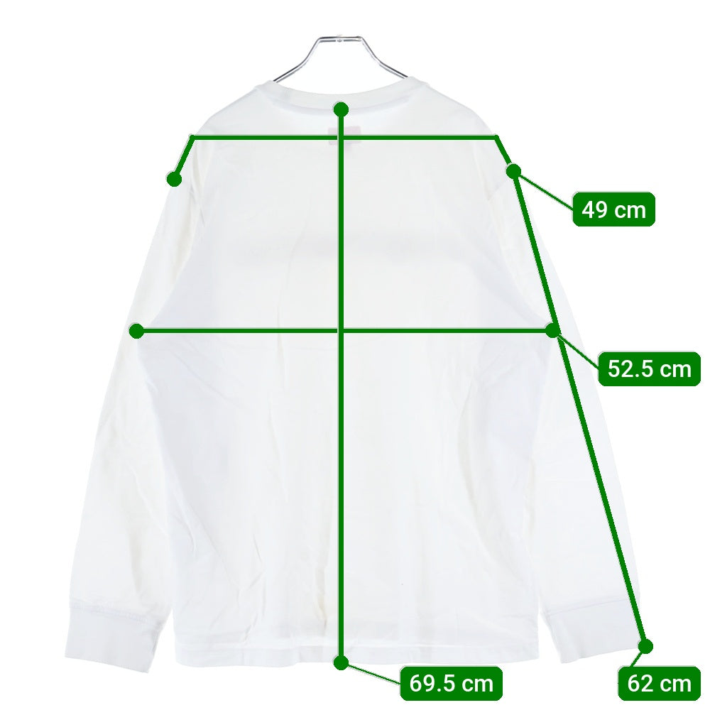 SUPREME(シュプリーム) 19AW Chrome Logo L/S Top クロームロゴ 長袖Tシャツ カットソー ホワイト