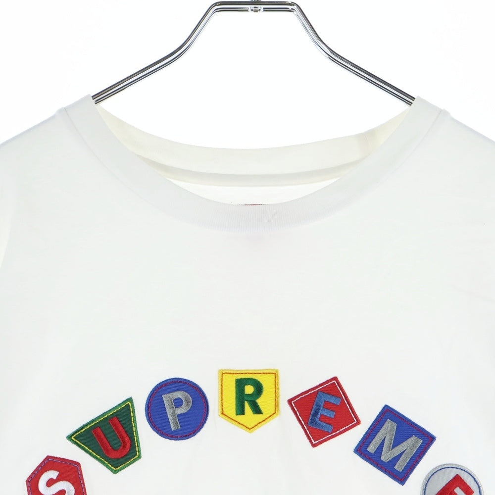 SUPREME(シュプリーム) 21AW Geo Arc L/S Top ゲオアーク ワッペン刺繍 長袖Tシャツ カットソー ホワイト