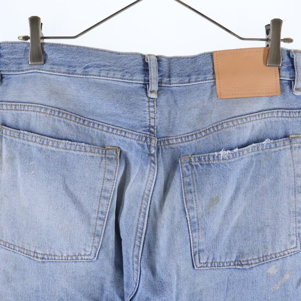 Acne Studios(アクネ ストゥディオズ) 2021M Trafalgar Loose Fit Jeans ペイント加工 ルーズフィットデニムパンツ インディゴ B00389