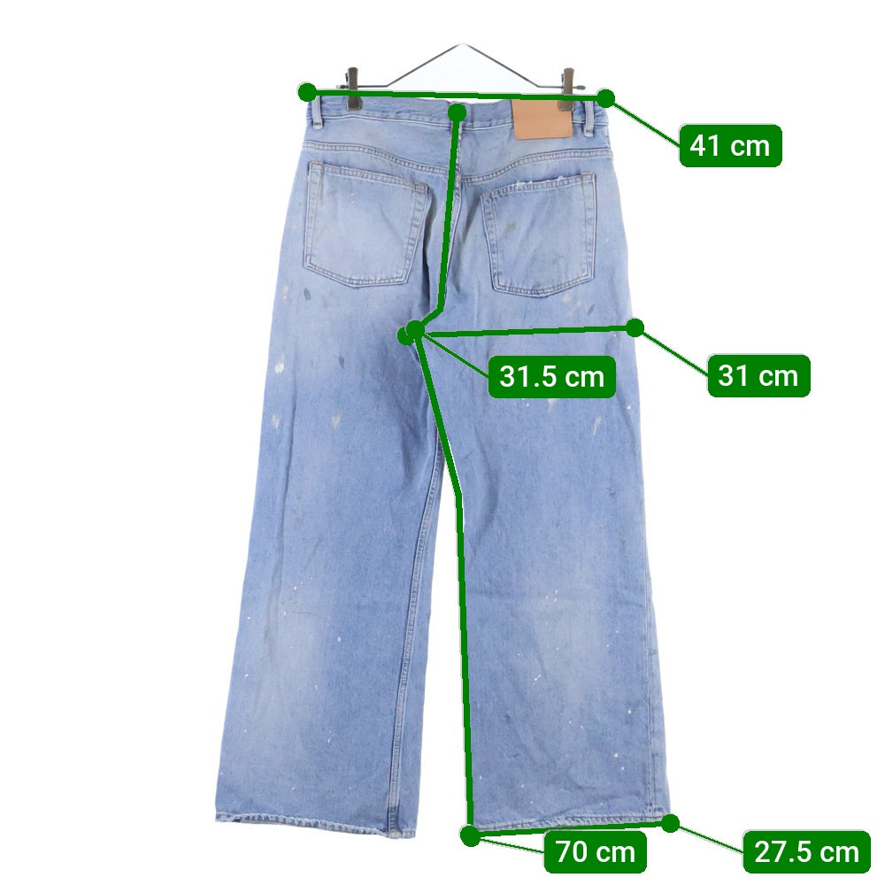 Acne Studios(アクネ ストゥディオズ) 2021M Trafalgar Loose Fit Jeans ペイント加工 ルーズフィットデニムパンツ インディゴ B00389