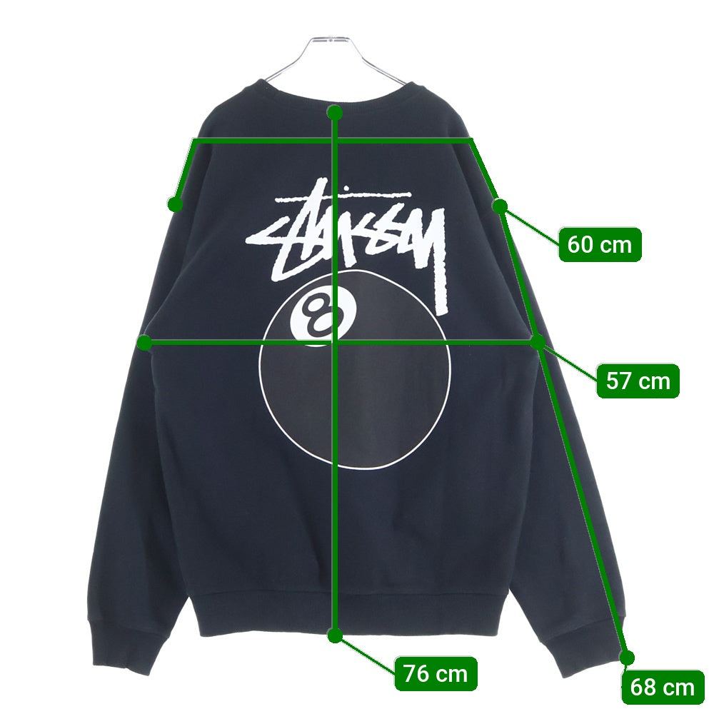 STUSSY(ステューシー) 両面8ボールプリント スウェット ブラック
