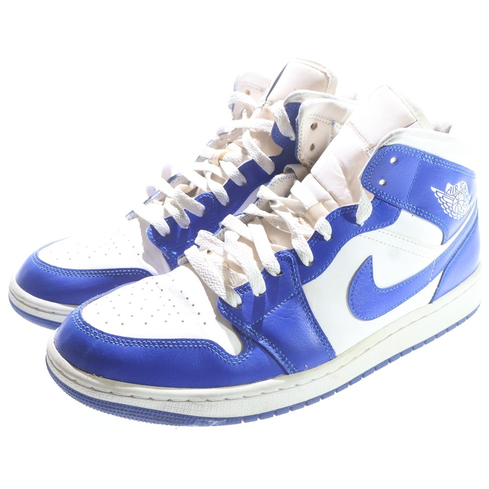 NIKE(ナイキ) WMNS AIR JORDAN 1 MID KENTUCKY BLUE ウィメンズ エアジョーダン1 ケンタッキーブルー ミッドカットスニーカー ホワイト/ブルー US11.5/27.5cm BQ6472-104 レディース