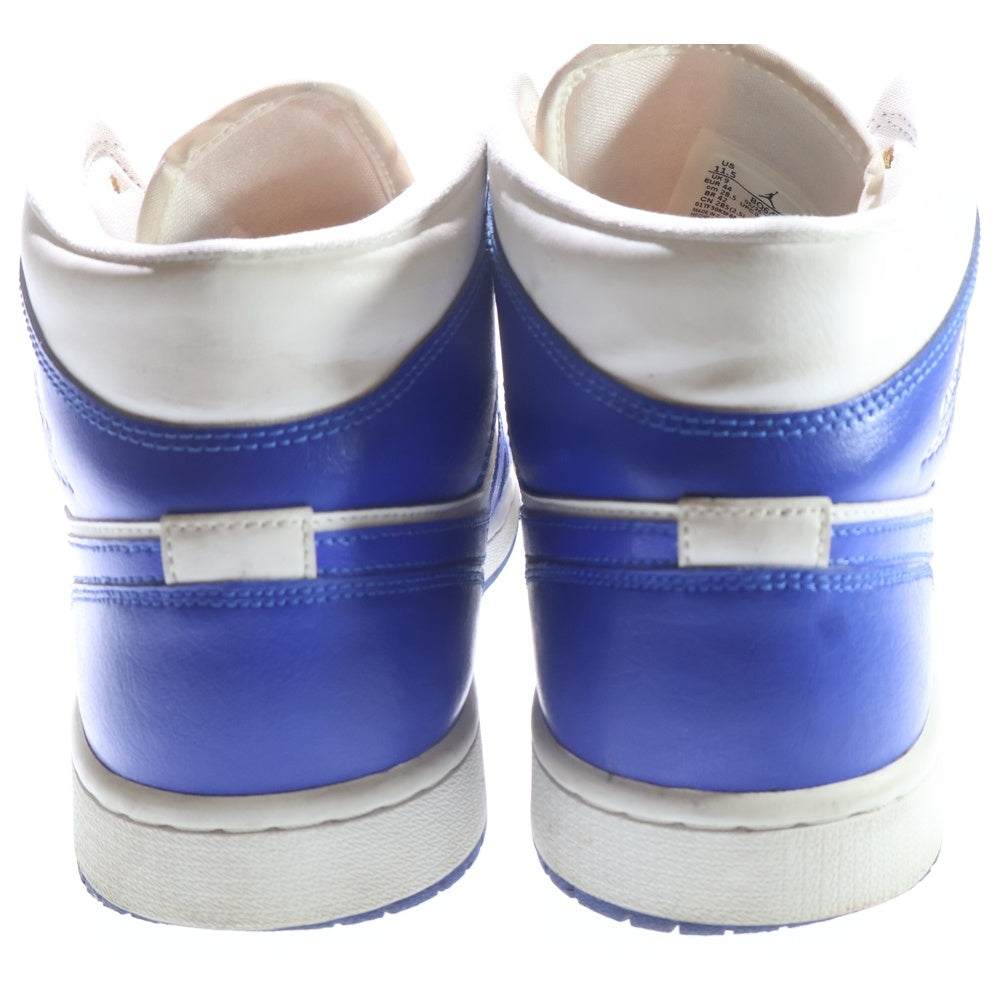 NIKE(ナイキ) WMNS AIR JORDAN 1 MID KENTUCKY BLUE ウィメンズ エアジョーダン1 ケンタッキーブルー ミッドカットスニーカー ホワイト/ブルー US11.5/27.5cm BQ6472-104 レディース