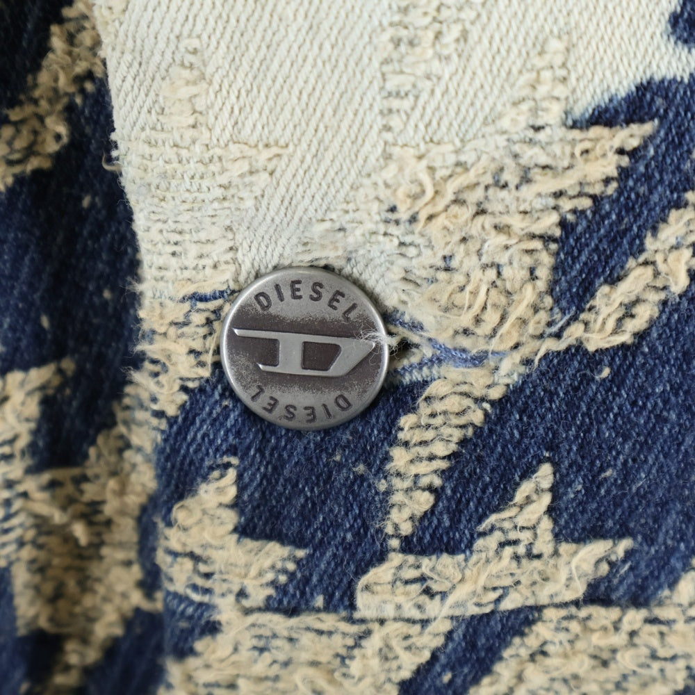 DIESEL(ディーゼル) 25AW D-LOT-FSH1 ノーカラーデザインデニムコート インディゴ A21318