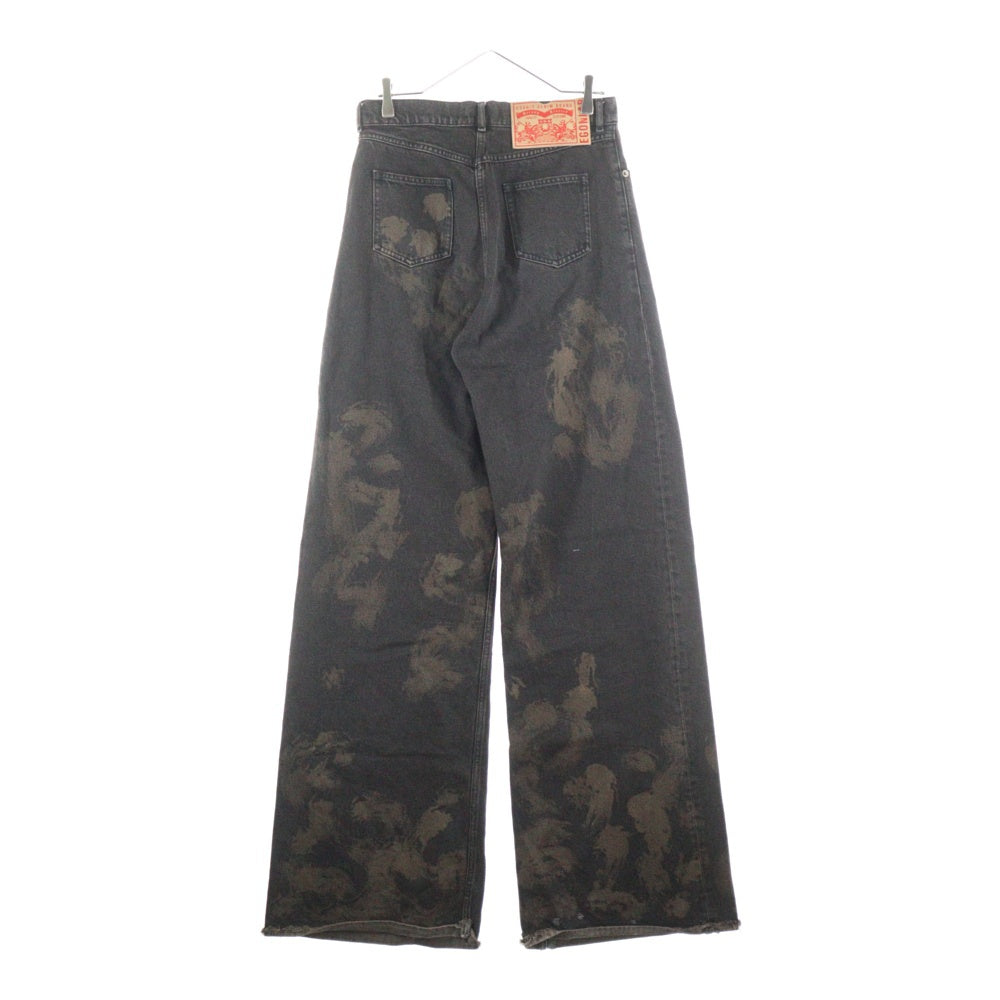 Egon Lab.(エゴンラボ) 24AW ブリーチデザイン加工 バギーデニムパンツ ブラウン