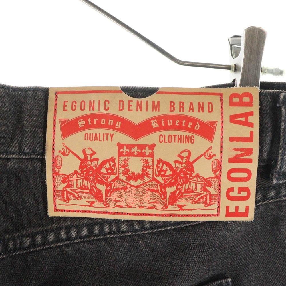 Egon Lab.(エゴンラボ) 24AW ブリーチデザイン加工 バギーデニムパンツ ブラウン