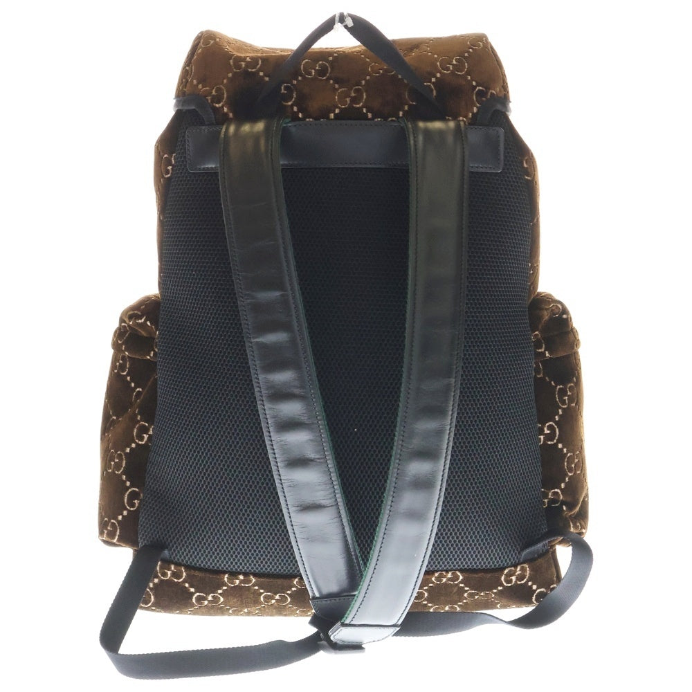 GUCCI(グッチ) GG Velvet Medium Backpack GGベルベット ミディアム バックパック リュックサック ブラウン