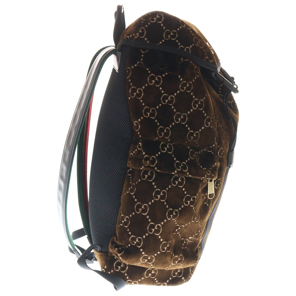 GUCCI(グッチ) GG Velvet Medium Backpack GGベルベット ミディアム バックパック リュックサック ブラウン