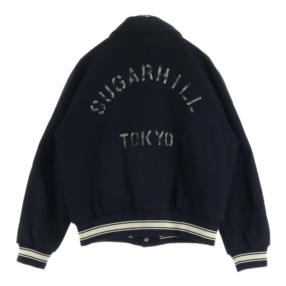 SUGARHILL(シュガーヒル) 23AW MELTON STADIUM JACKET メルトンスタジアムジャケット スタジャン ブラック 23AWJK02
