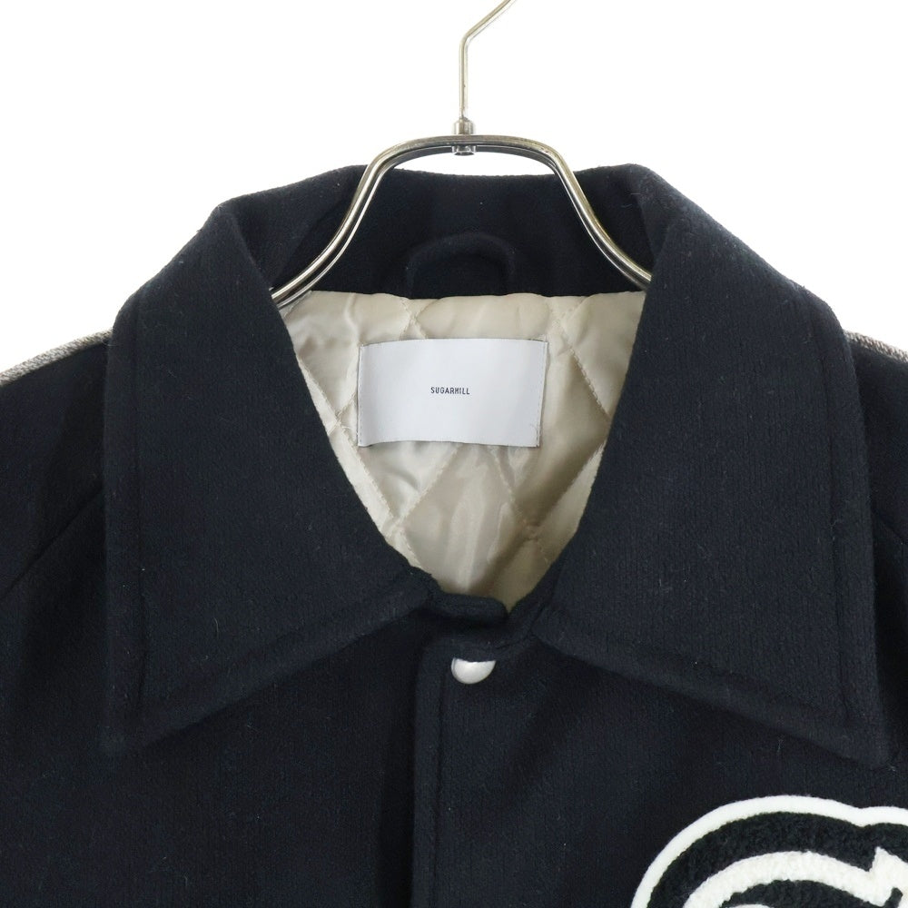 SUGARHILL(シュガーヒル) 23AW MELTON STADIUM JACKET メルトンスタジアムジャケット スタジャン ブラック 23AWJK02