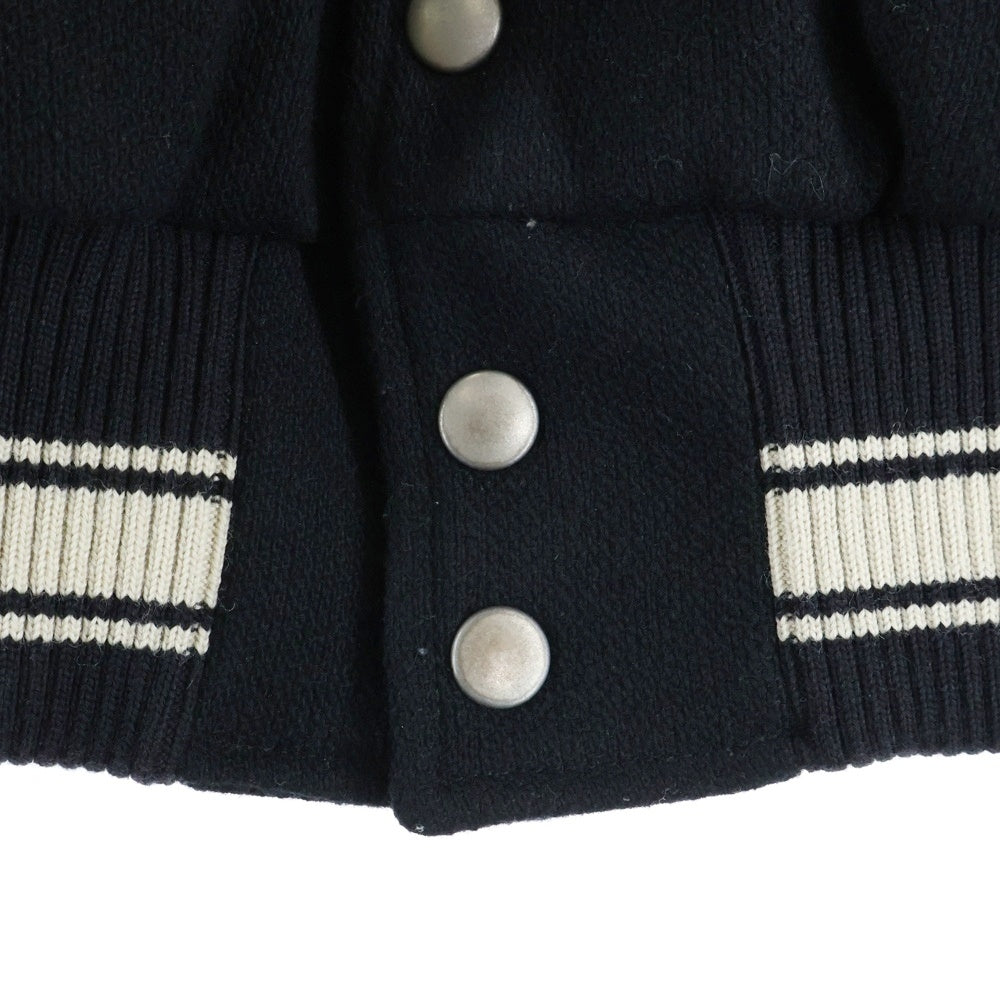 SUGARHILL(シュガーヒル) 23AW MELTON STADIUM JACKET メルトンスタジアムジャケット スタジャン ブラック 23AWJK02