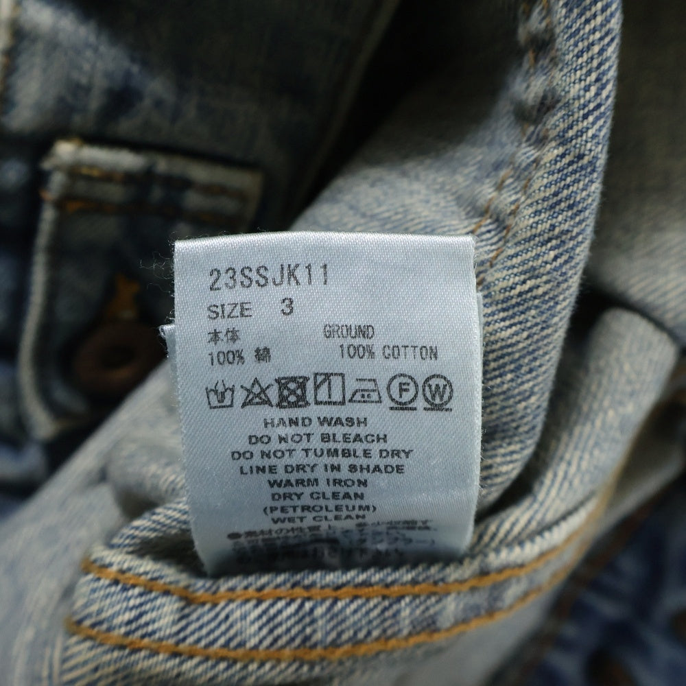 SUGARHILL(シュガーヒル) 23SS FADED DENIM JACKET TYPE2 タイプ2 フェード加工 デニムジャケット インディゴ 23SSJK11