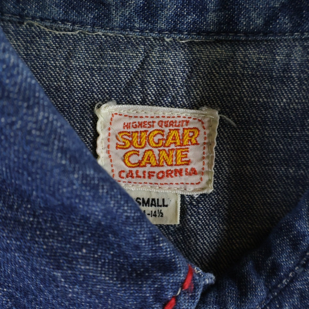 SUGAR CANE(シュガーケーン) レッドステッチ デニム 半袖シャツ インディゴ SC30605