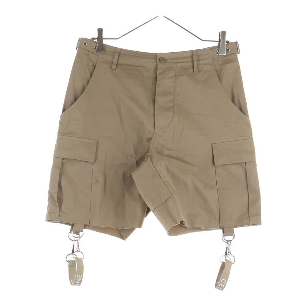 CELINE(セリーヌ) ストラップディテール ワイドレッグ カーゴショーツ ハーフパンツ ベージュ 2Z383219I