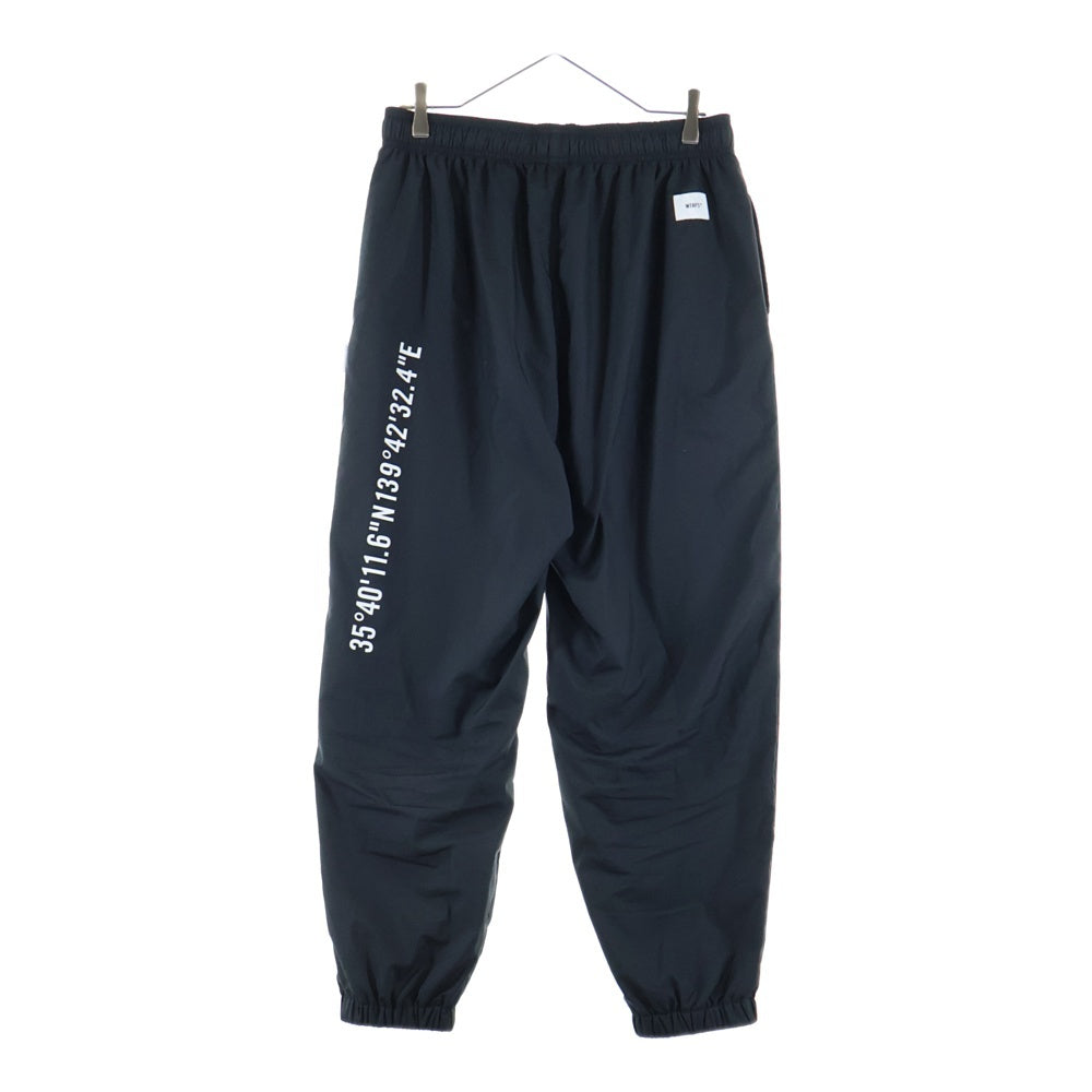 WTAPS(ダブルタップス) 22SS INCOM TROUSERS POLY TAFFETA インコムトラウザー ロゴプリント イージーパンツ ブラック 221BRDT-PTM03