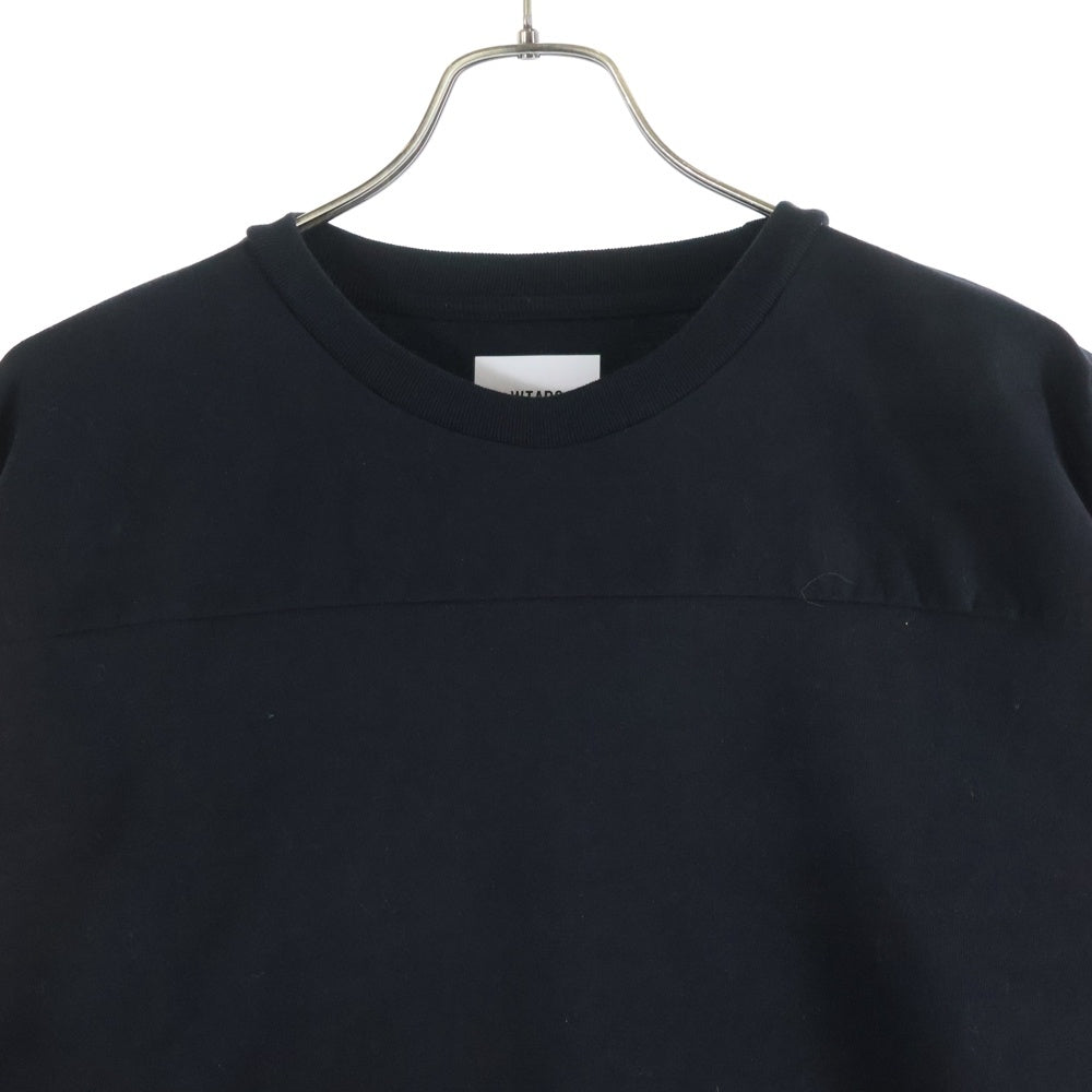 WTAPS(ダブルタップス) 23SS QB SS CTPL WUT バイカラー フットボール オーバーサイズ半袖Tシャツ カットソー ブラック/ホワイト 231ATDT-CSM31